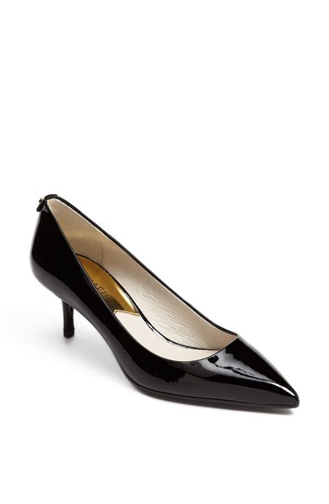 michael kors black pump with mk logo|michael kors kitten heel pump.